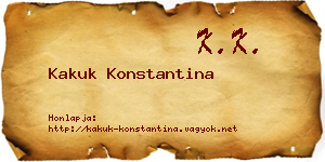 Kakuk Konstantina névjegykártya